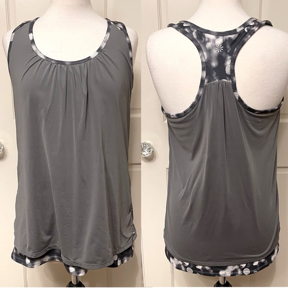 Athleta 2 Layer Racerback Tank Top with built in support bra - Picture 2 of 7